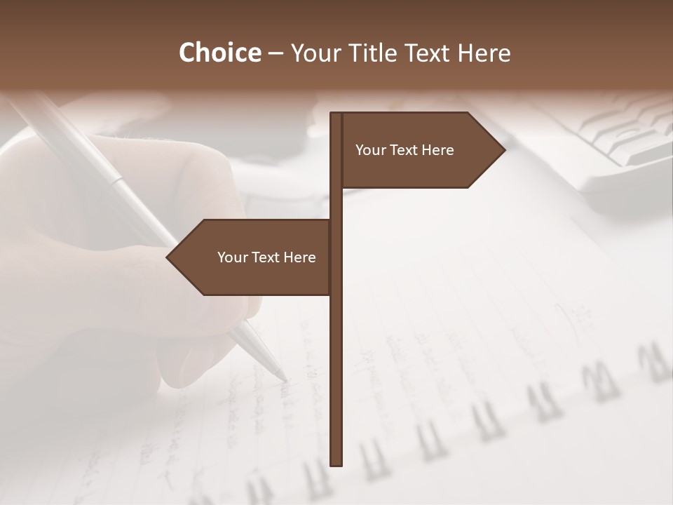 A Person Writing On A Piece Of Paper With A Pen PowerPoint Template