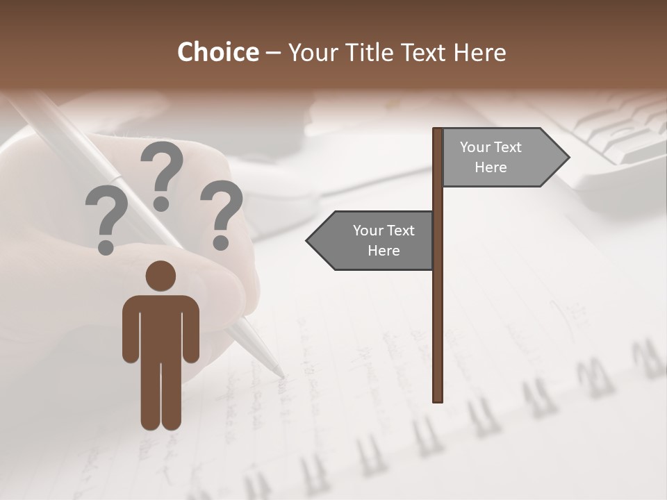 A Person Writing On A Piece Of Paper With A Pen PowerPoint Template