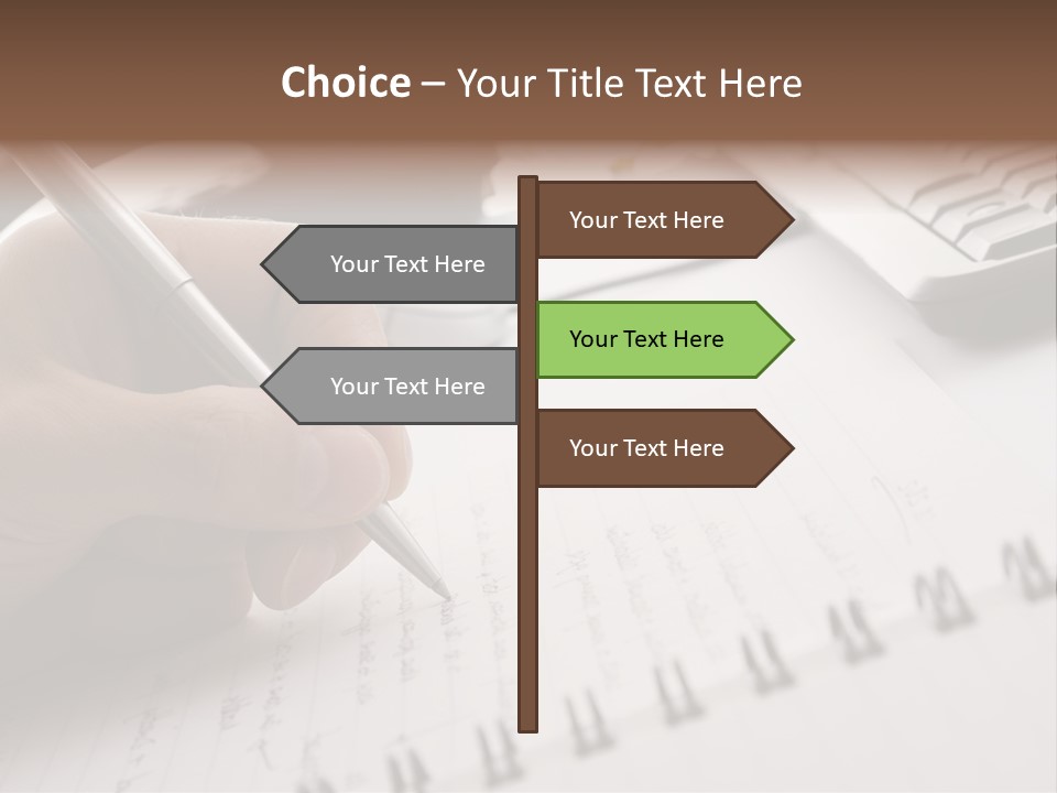 A Person Writing On A Piece Of Paper With A Pen PowerPoint Template