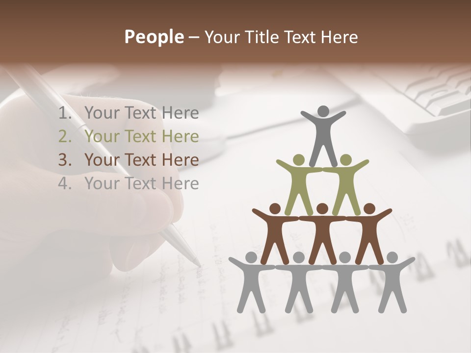 A Person Writing On A Piece Of Paper With A Pen PowerPoint Template