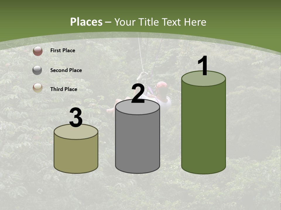 A Man Riding A Zip Line In The Middle Of A Forest PowerPoint Template