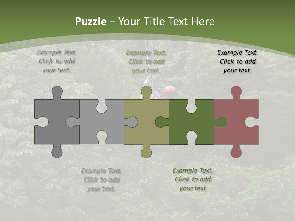 A Man Riding A Zip Line In The Middle Of A Forest PowerPoint Template