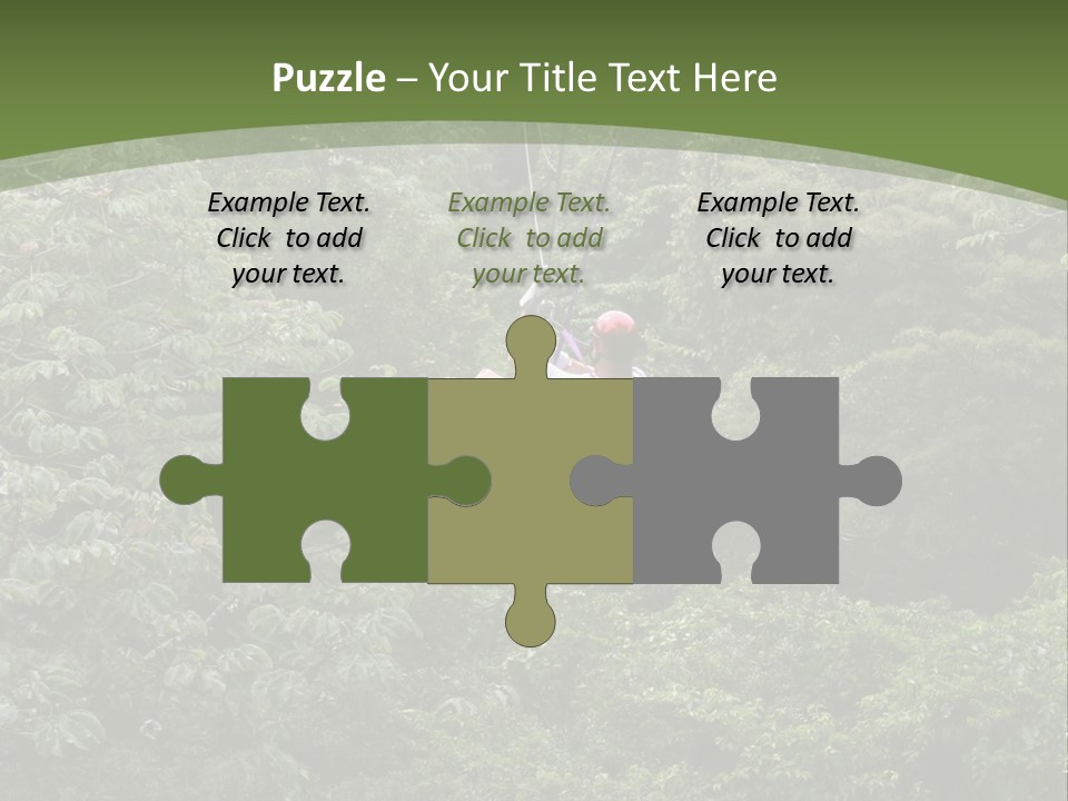 A Man Riding A Zip Line In The Middle Of A Forest PowerPoint Template