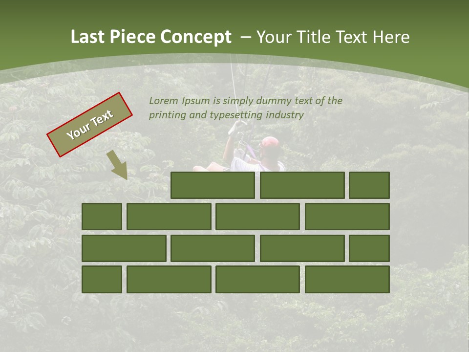 A Man Riding A Zip Line In The Middle Of A Forest PowerPoint Template