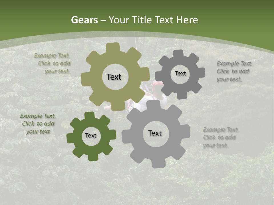 A Man Riding A Zip Line In The Middle Of A Forest PowerPoint Template