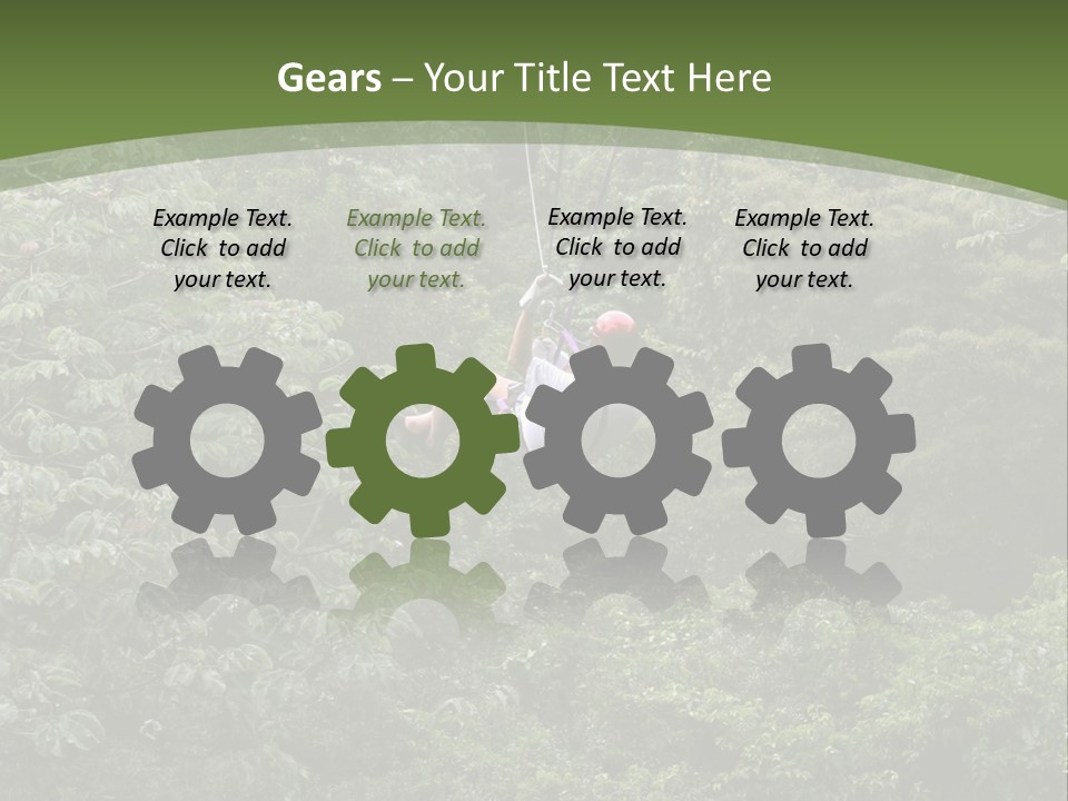 A Man Riding A Zip Line In The Middle Of A Forest PowerPoint Template