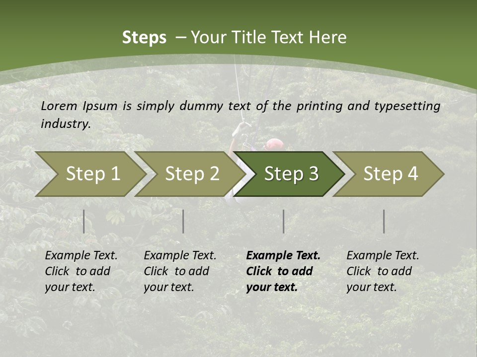 A Man Riding A Zip Line In The Middle Of A Forest PowerPoint Template