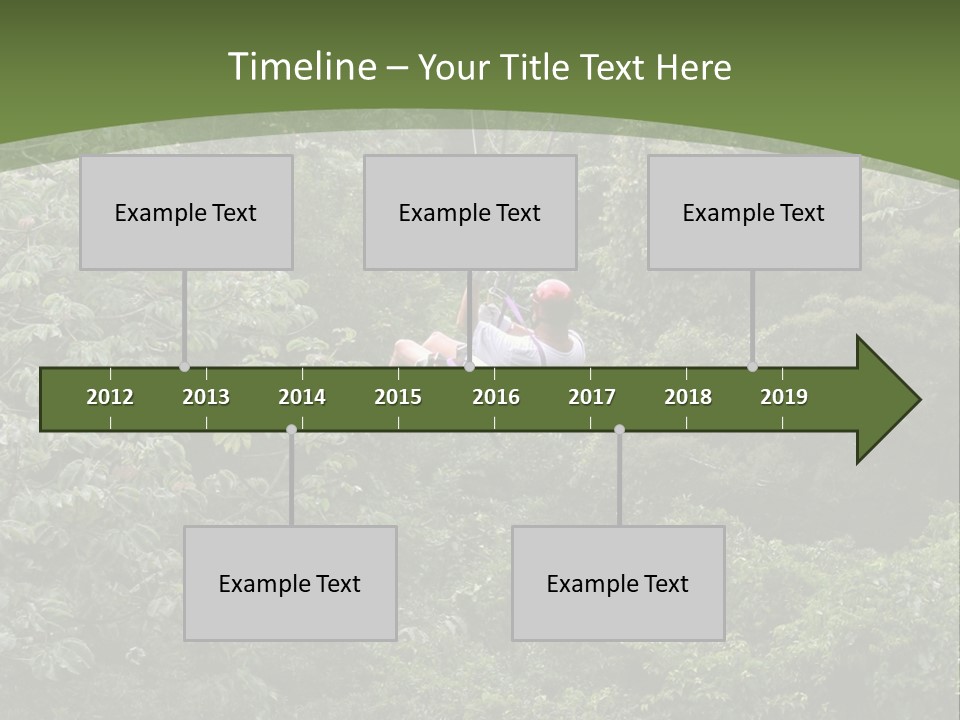 A Man Riding A Zip Line In The Middle Of A Forest PowerPoint Template