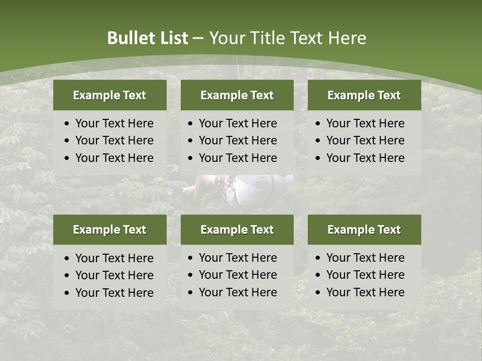 A Man Riding A Zip Line In The Middle Of A Forest PowerPoint Template