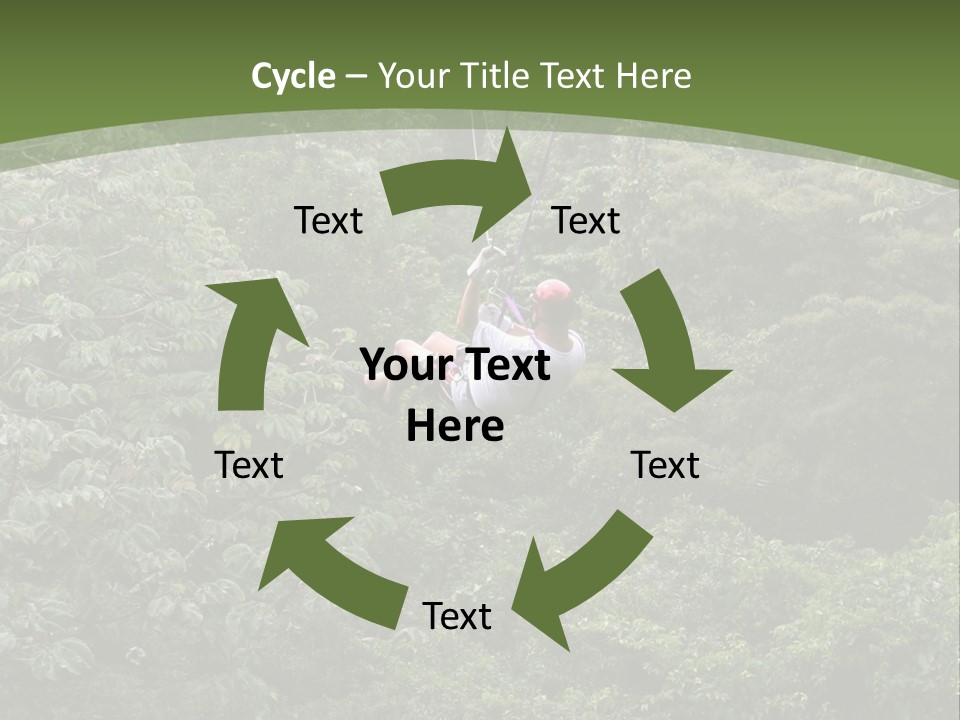 A Man Riding A Zip Line In The Middle Of A Forest PowerPoint Template