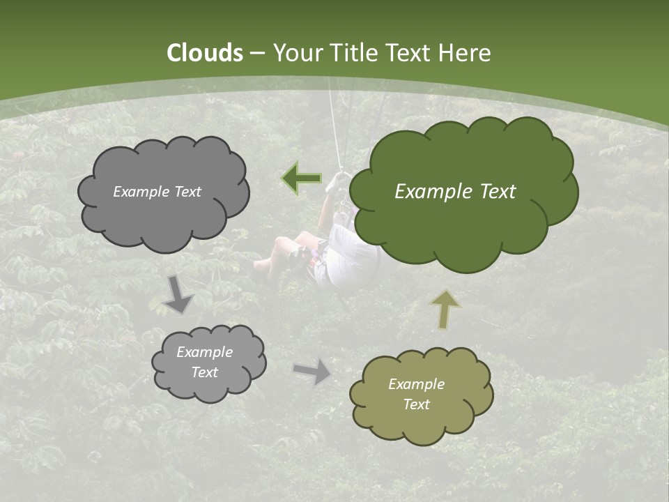 A Man Riding A Zip Line In The Middle Of A Forest PowerPoint Template