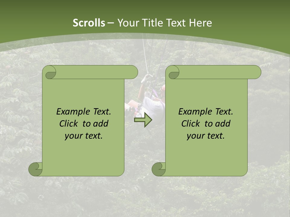A Man Riding A Zip Line In The Middle Of A Forest PowerPoint Template