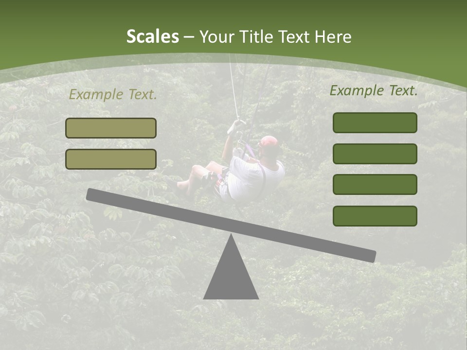A Man Riding A Zip Line In The Middle Of A Forest PowerPoint Template
