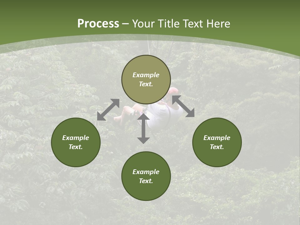 A Man Riding A Zip Line In The Middle Of A Forest PowerPoint Template