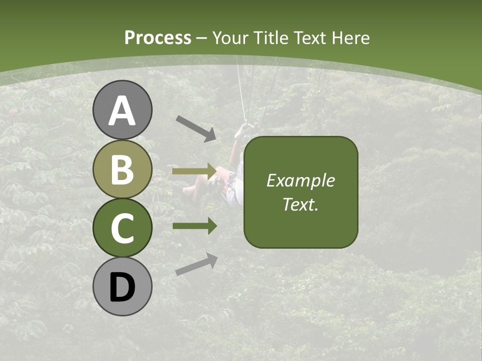 A Man Riding A Zip Line In The Middle Of A Forest PowerPoint Template