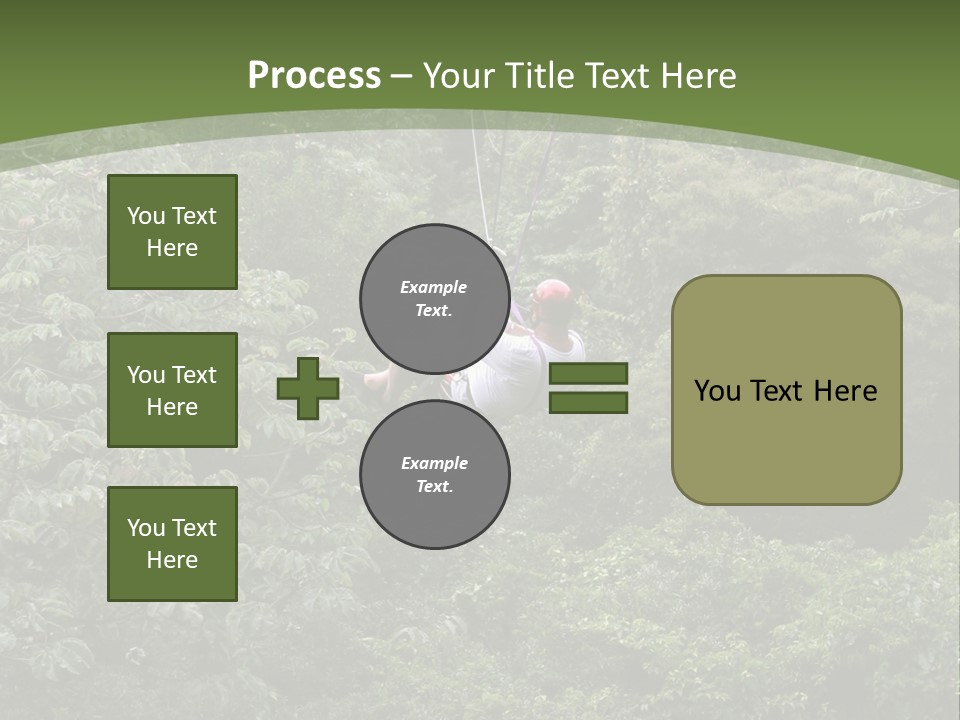A Man Riding A Zip Line In The Middle Of A Forest PowerPoint Template