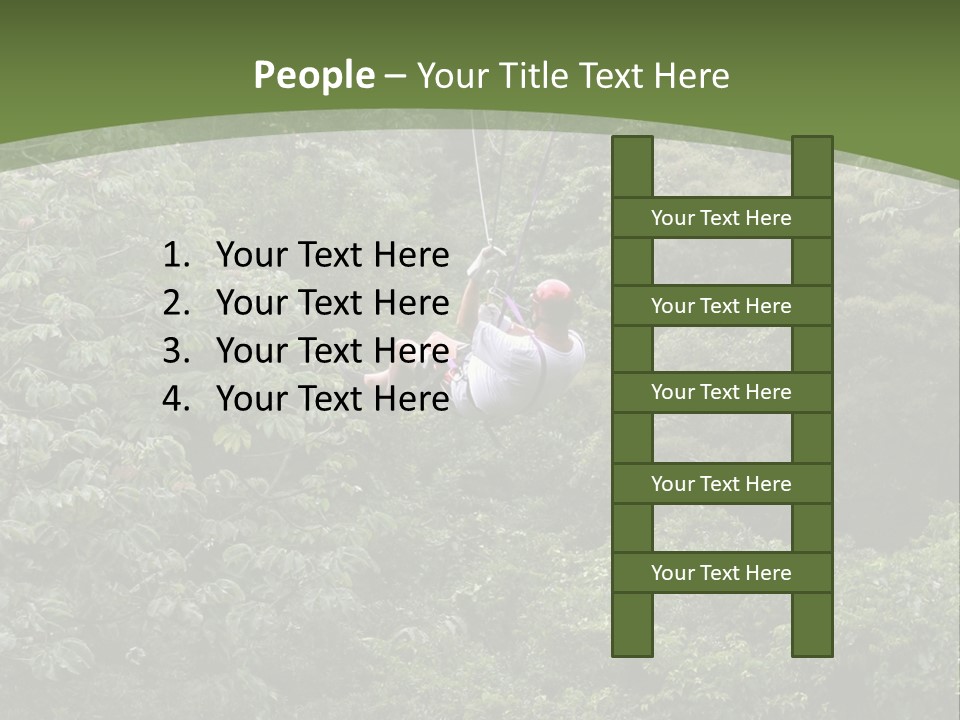 A Man Riding A Zip Line In The Middle Of A Forest PowerPoint Template