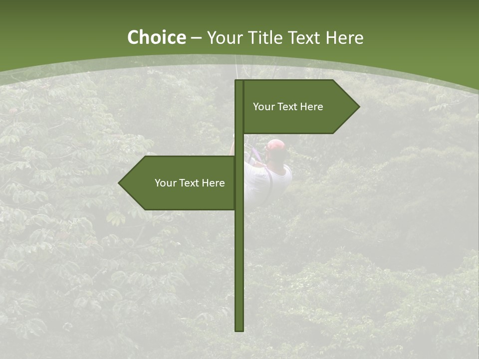 A Man Riding A Zip Line In The Middle Of A Forest PowerPoint Template