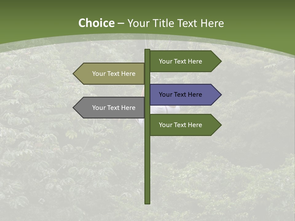 A Man Riding A Zip Line In The Middle Of A Forest PowerPoint Template