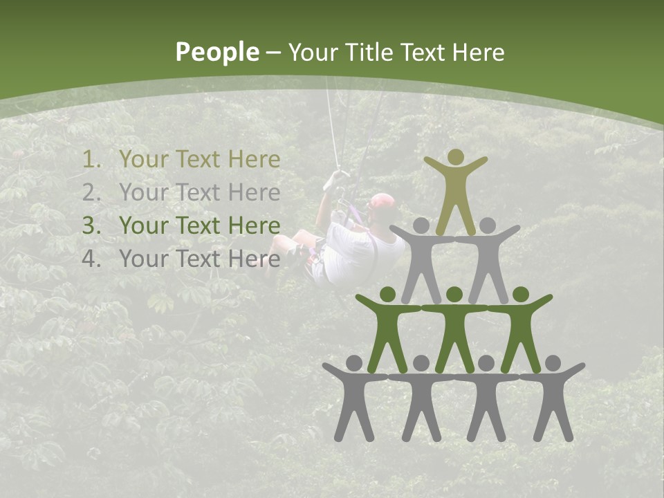 A Man Riding A Zip Line In The Middle Of A Forest PowerPoint Template