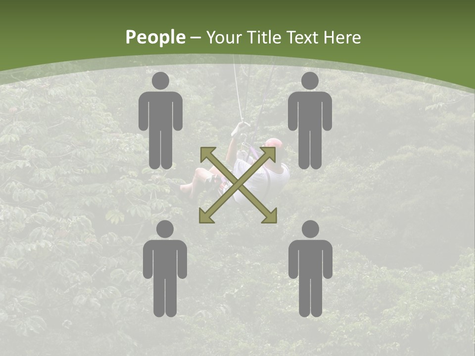 A Man Riding A Zip Line In The Middle Of A Forest PowerPoint Template