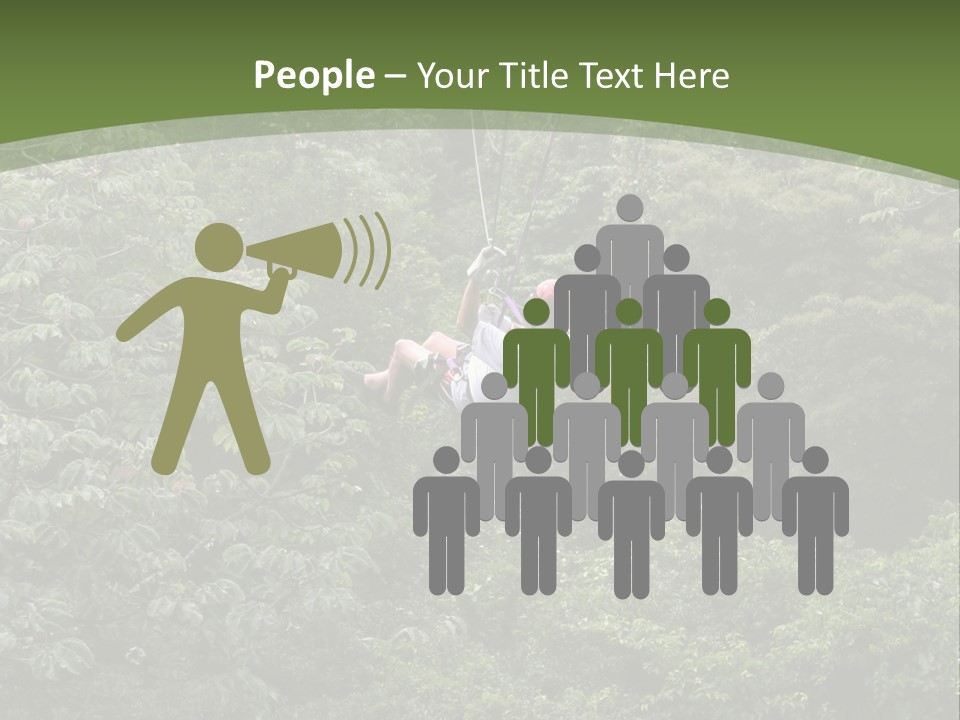 A Man Riding A Zip Line In The Middle Of A Forest PowerPoint Template