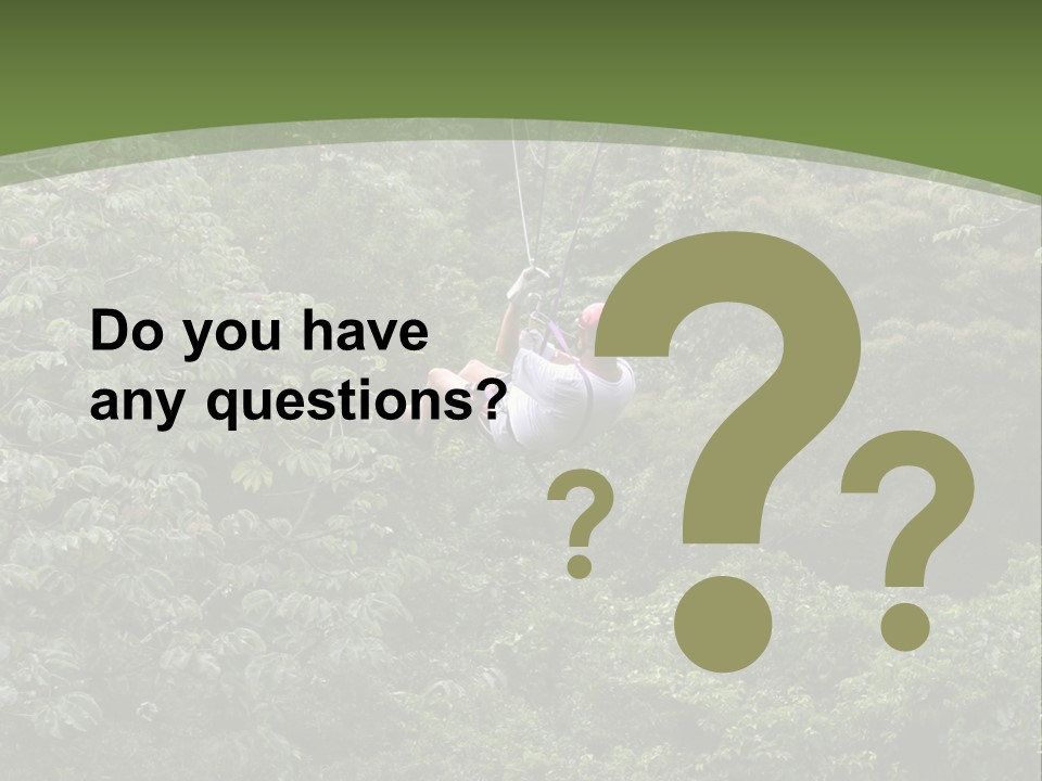 A Man Riding A Zip Line In The Middle Of A Forest PowerPoint Template