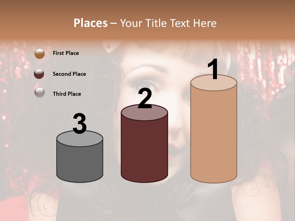 A Woman With A Bow In Her Hair PowerPoint Template