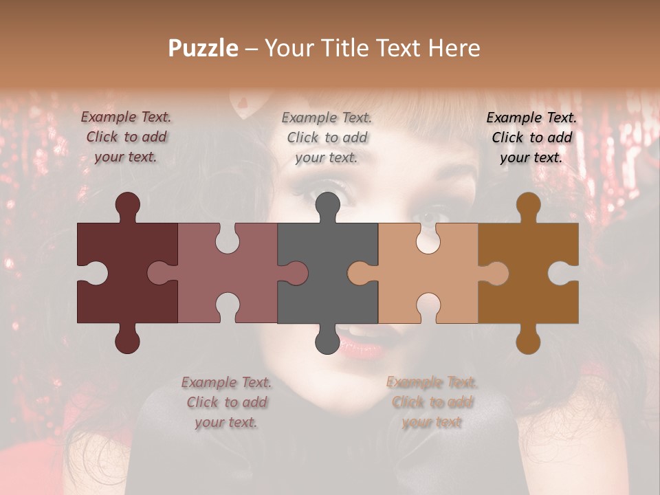 A Woman With A Bow In Her Hair PowerPoint Template