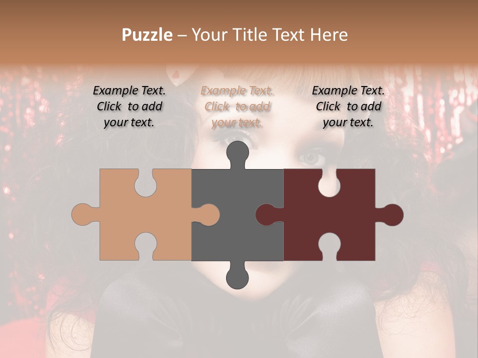 A Woman With A Bow In Her Hair PowerPoint Template