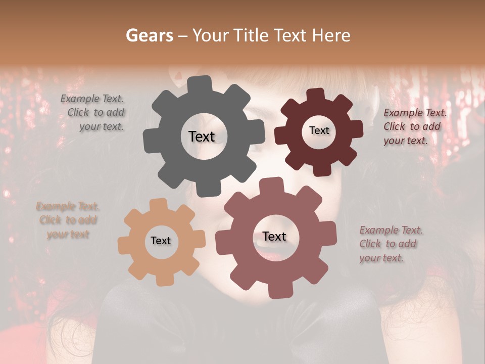 A Woman With A Bow In Her Hair PowerPoint Template