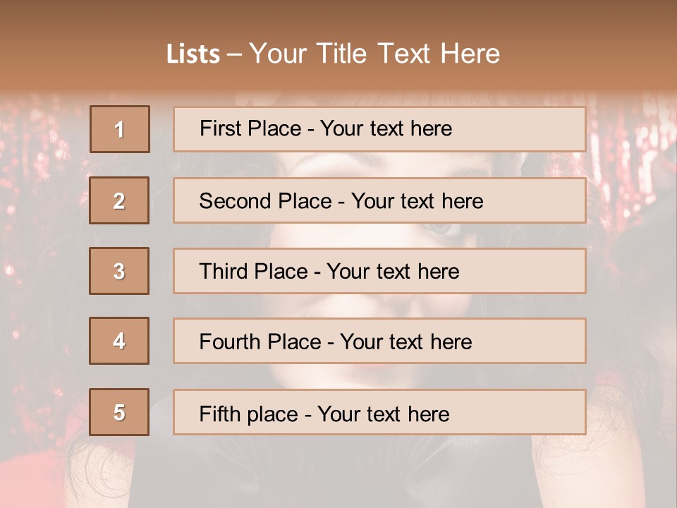 A Woman With A Bow In Her Hair PowerPoint Template