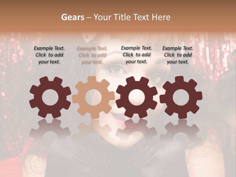 A Woman With A Bow In Her Hair PowerPoint Template