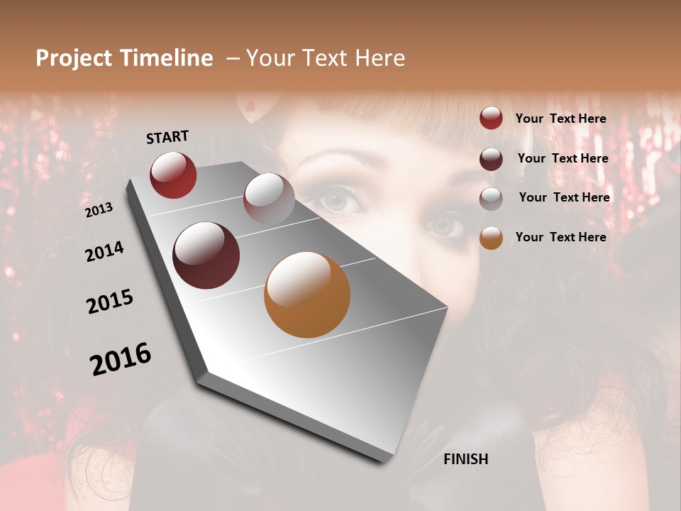 A Woman With A Bow In Her Hair PowerPoint Template