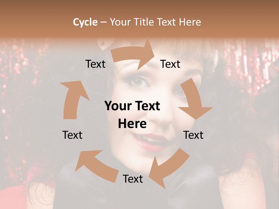 A Woman With A Bow In Her Hair PowerPoint Template