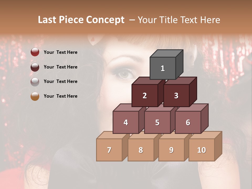 A Woman With A Bow In Her Hair PowerPoint Template