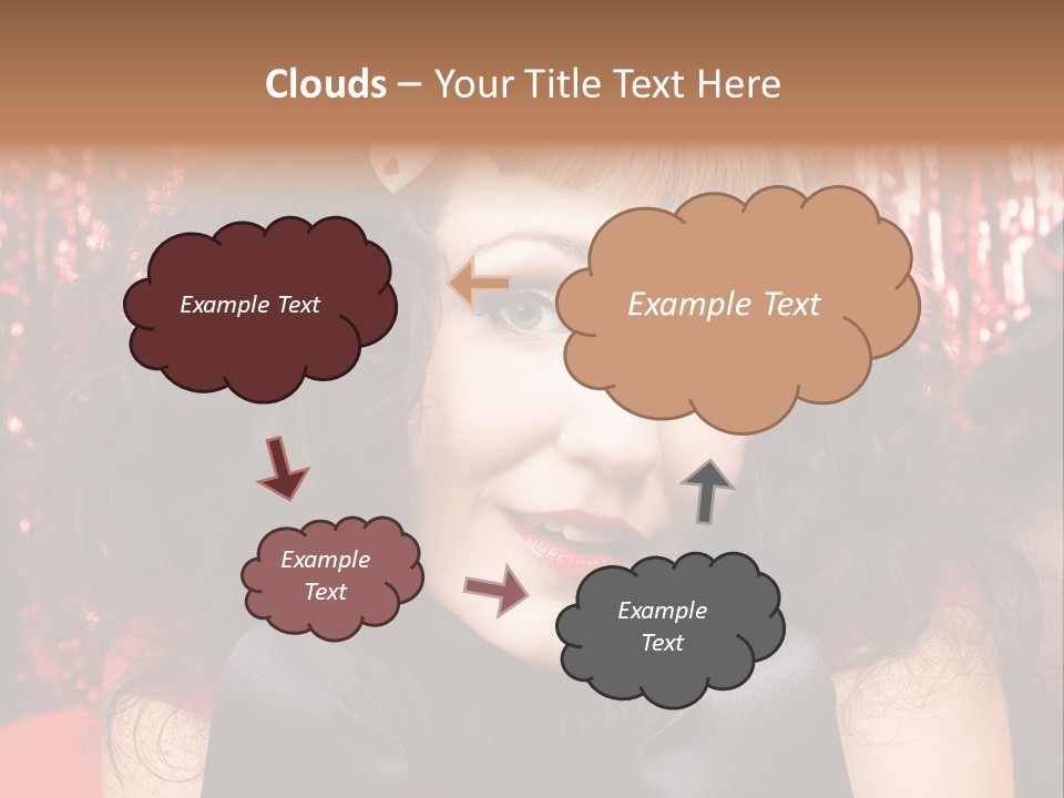 A Woman With A Bow In Her Hair PowerPoint Template