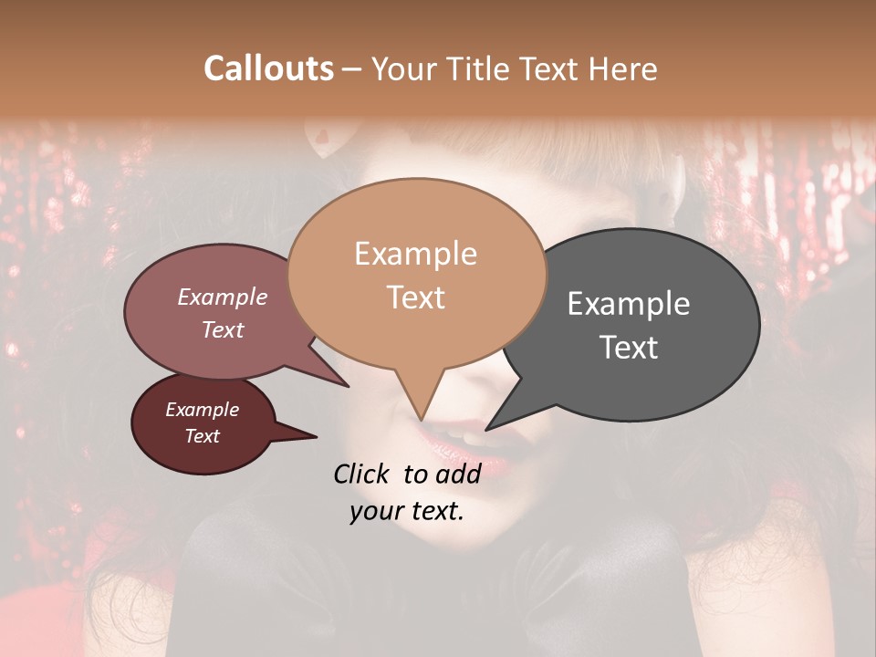 A Woman With A Bow In Her Hair PowerPoint Template