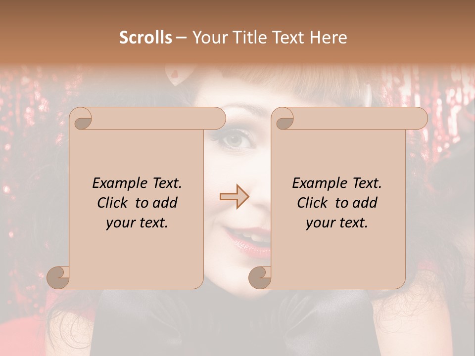 A Woman With A Bow In Her Hair PowerPoint Template