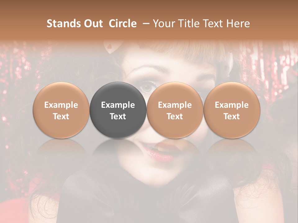 A Woman With A Bow In Her Hair PowerPoint Template