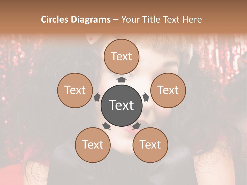 A Woman With A Bow In Her Hair PowerPoint Template