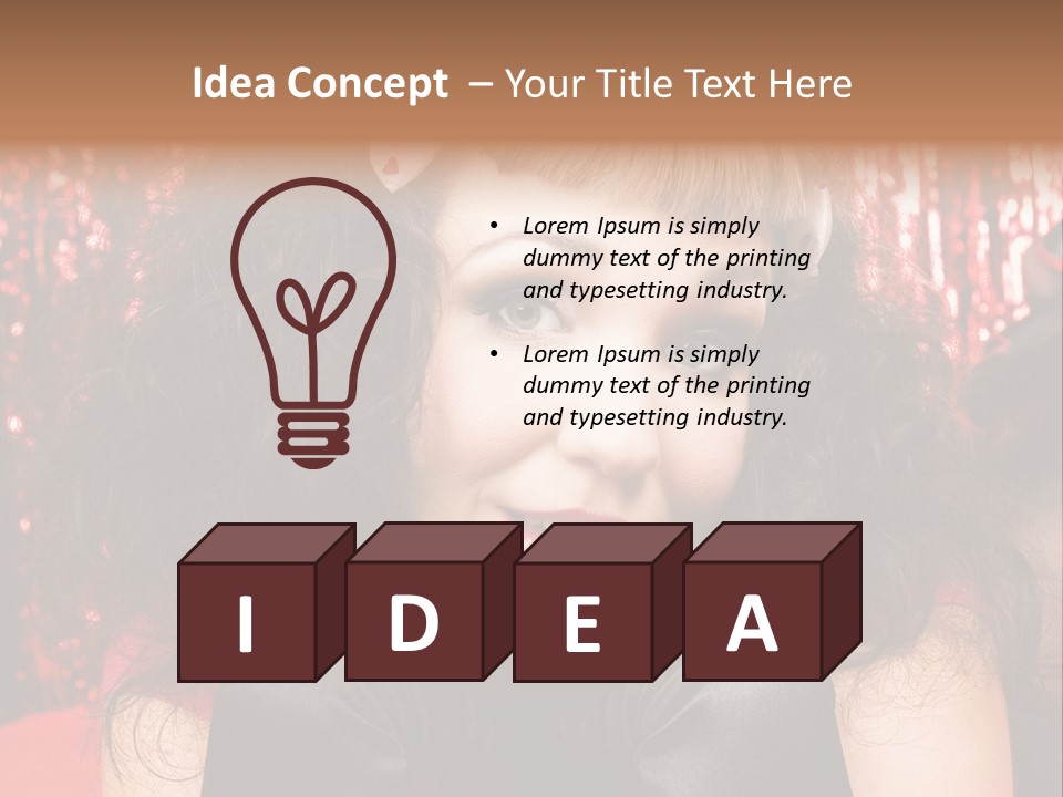 A Woman With A Bow In Her Hair PowerPoint Template