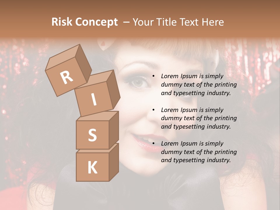 A Woman With A Bow In Her Hair PowerPoint Template