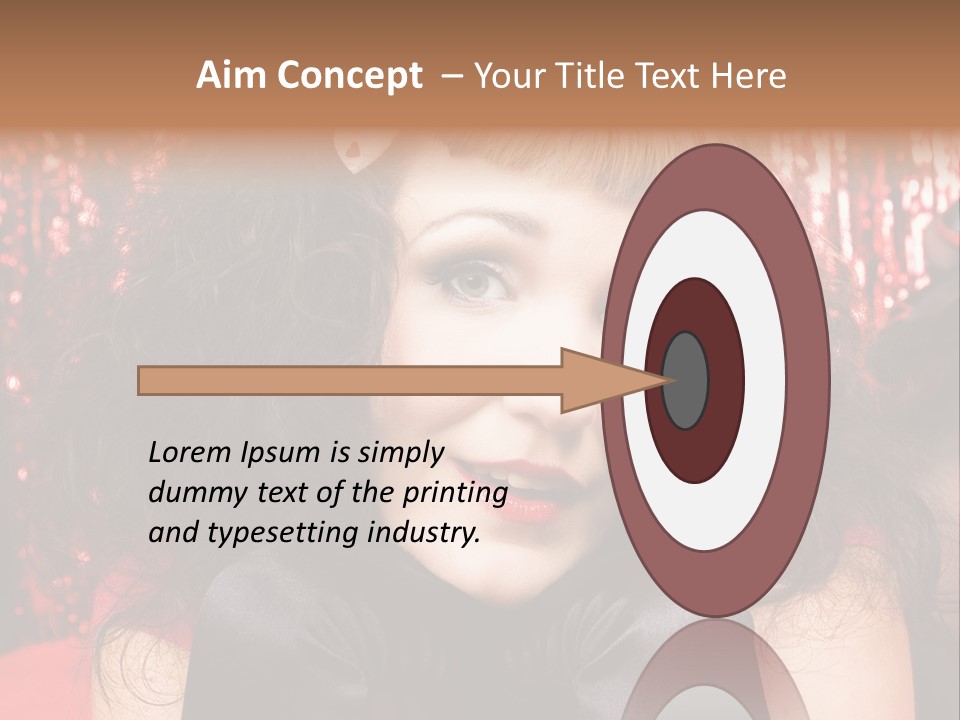 A Woman With A Bow In Her Hair PowerPoint Template