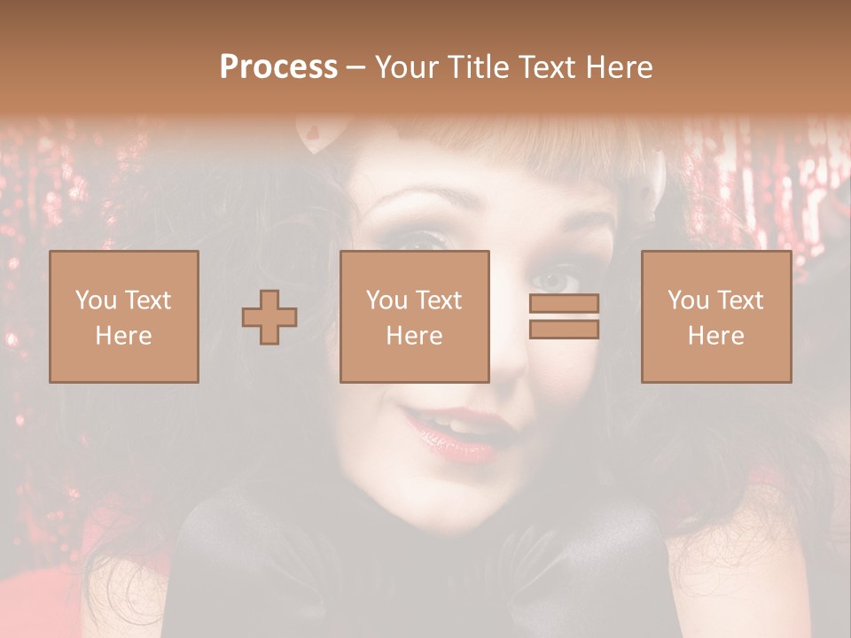 A Woman With A Bow In Her Hair PowerPoint Template
