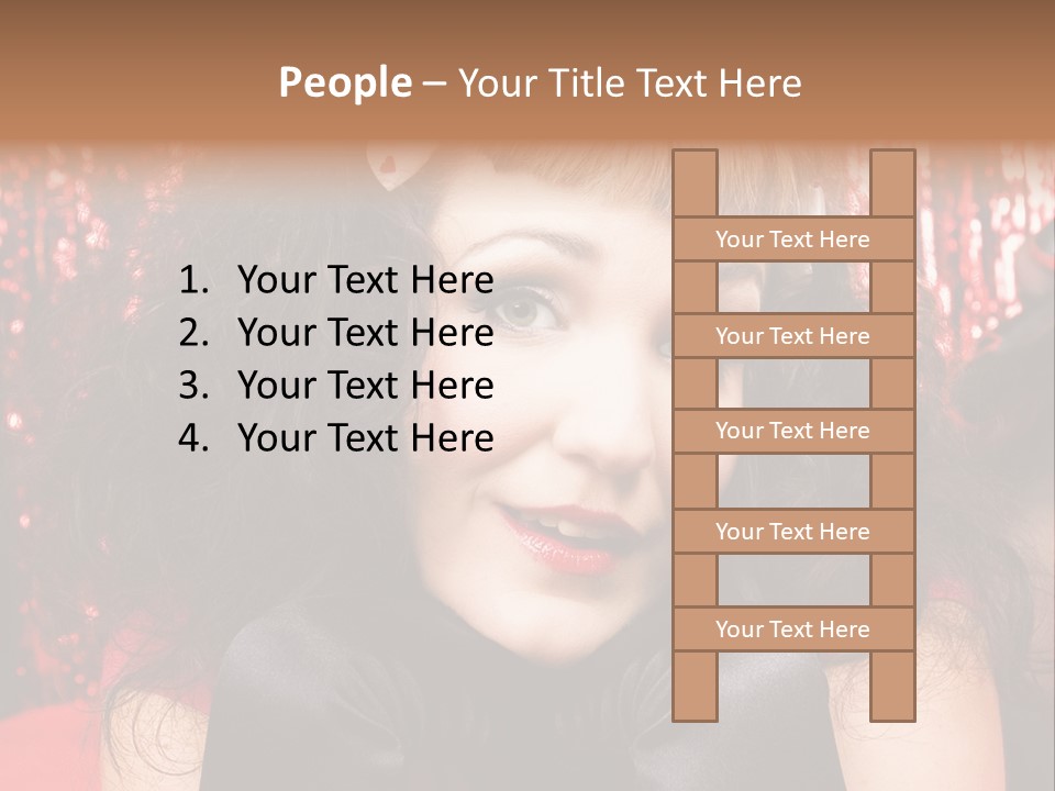A Woman With A Bow In Her Hair PowerPoint Template
