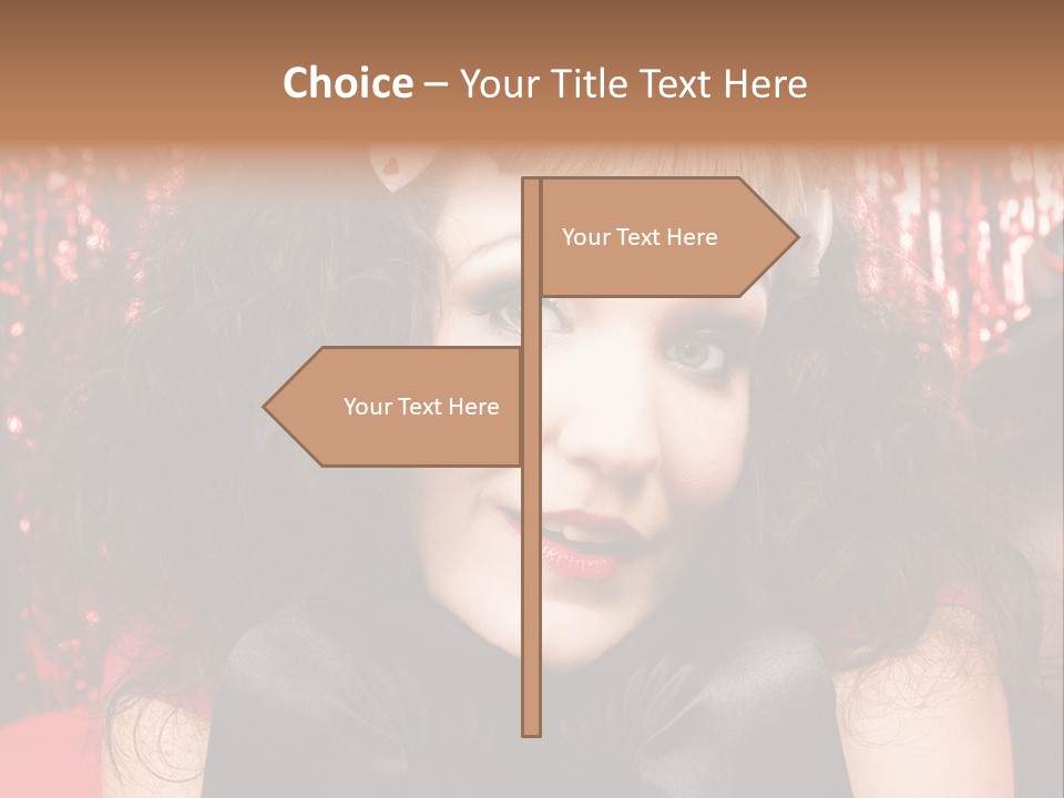 A Woman With A Bow In Her Hair PowerPoint Template