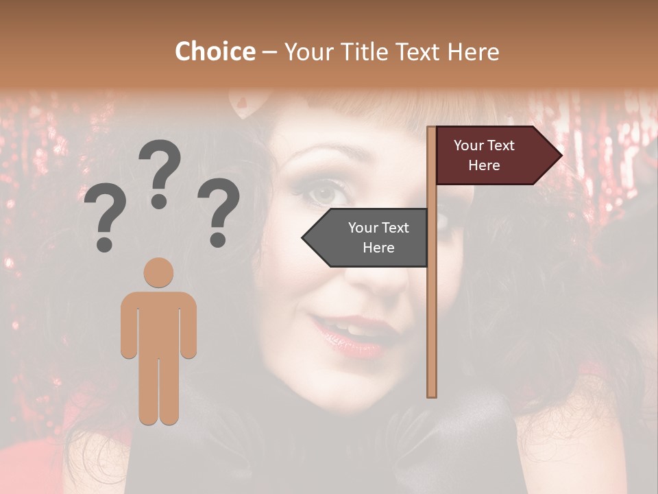 A Woman With A Bow In Her Hair PowerPoint Template
