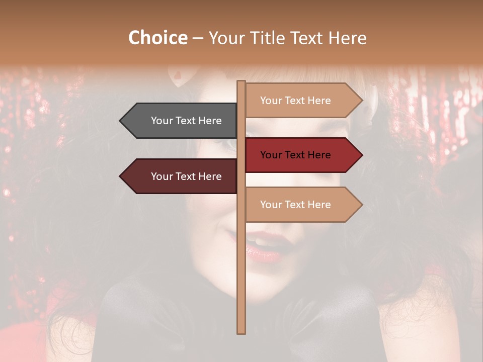 A Woman With A Bow In Her Hair PowerPoint Template