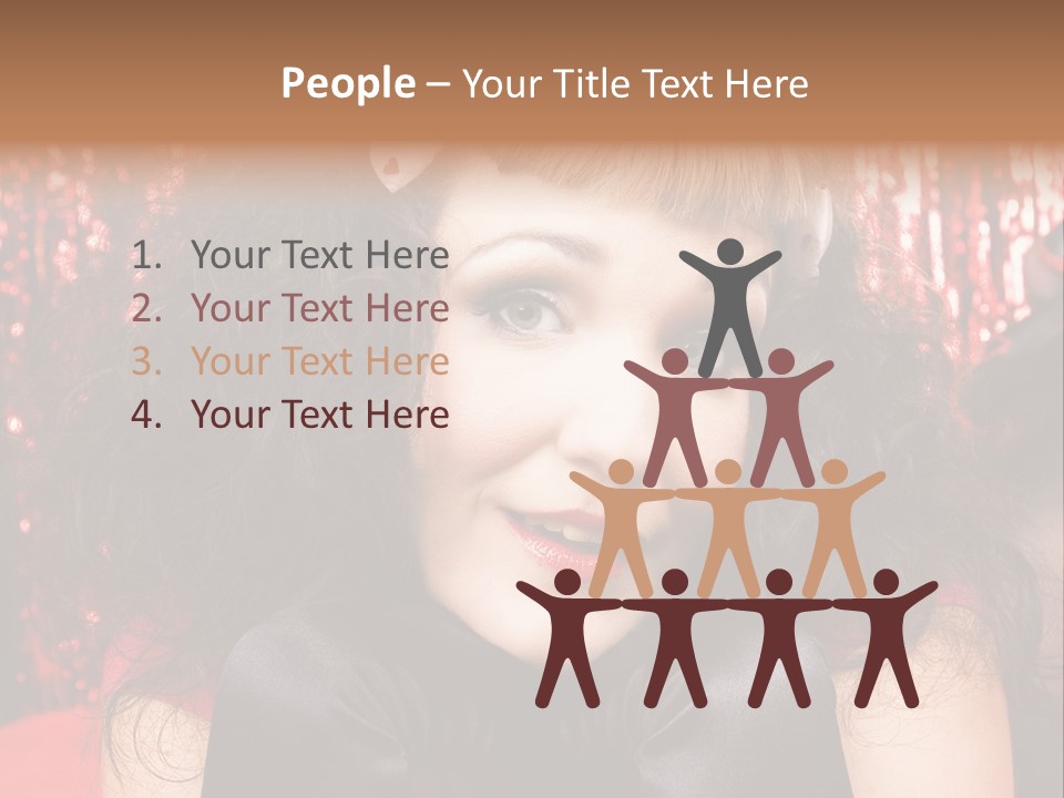 A Woman With A Bow In Her Hair PowerPoint Template